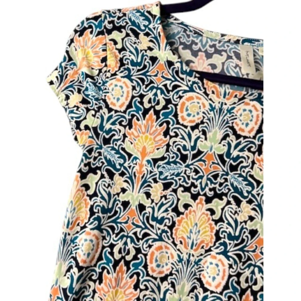 Ornate Floral Motif PS Dress Geometric Artsy‎ Boho Eclectic Resort Cruise Party